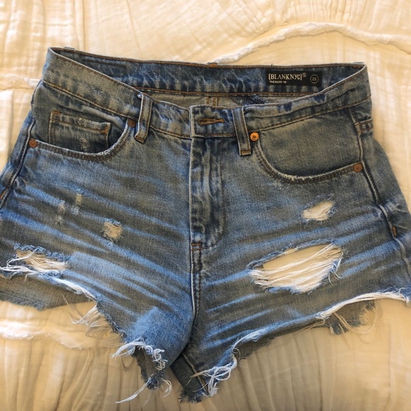 Blank NYC Pants - BLANK NYC DENIM HIGH WAISTED DISTRESSED SHORTS